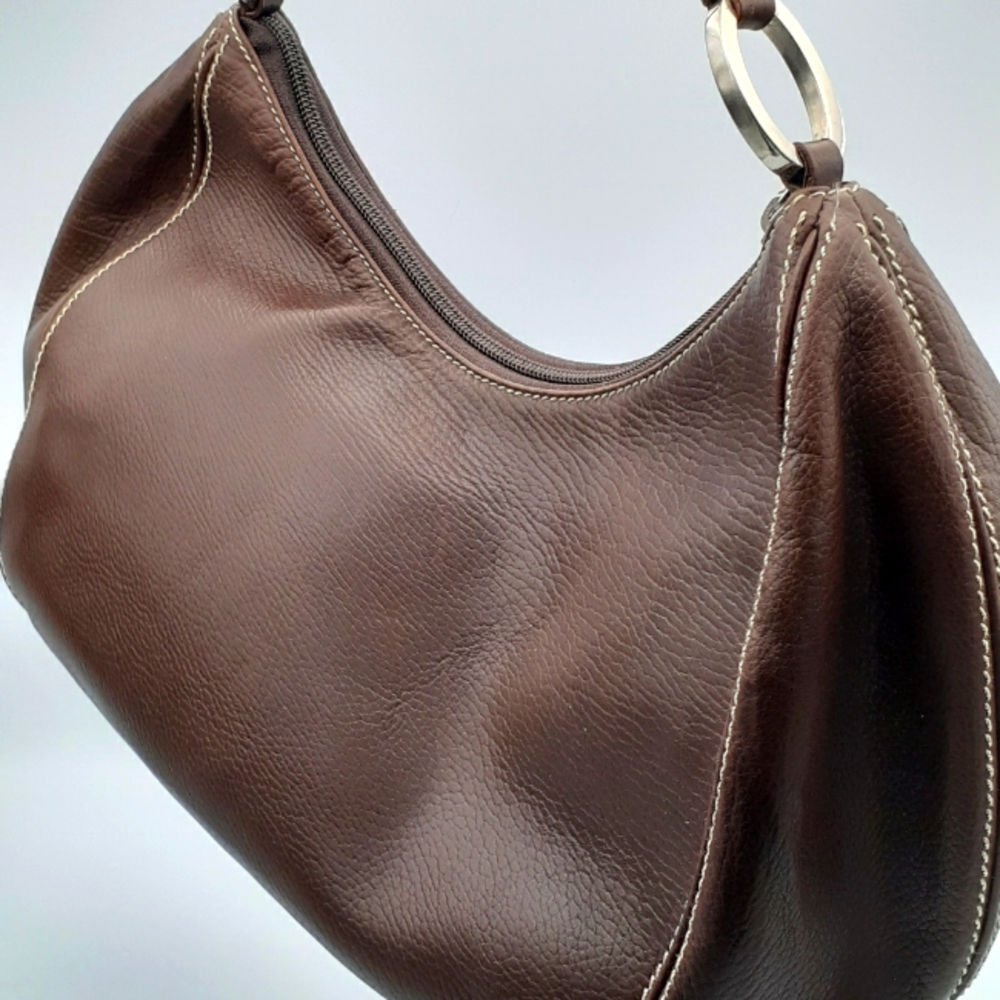 Oscar De La Renta Brown Leather Handbag